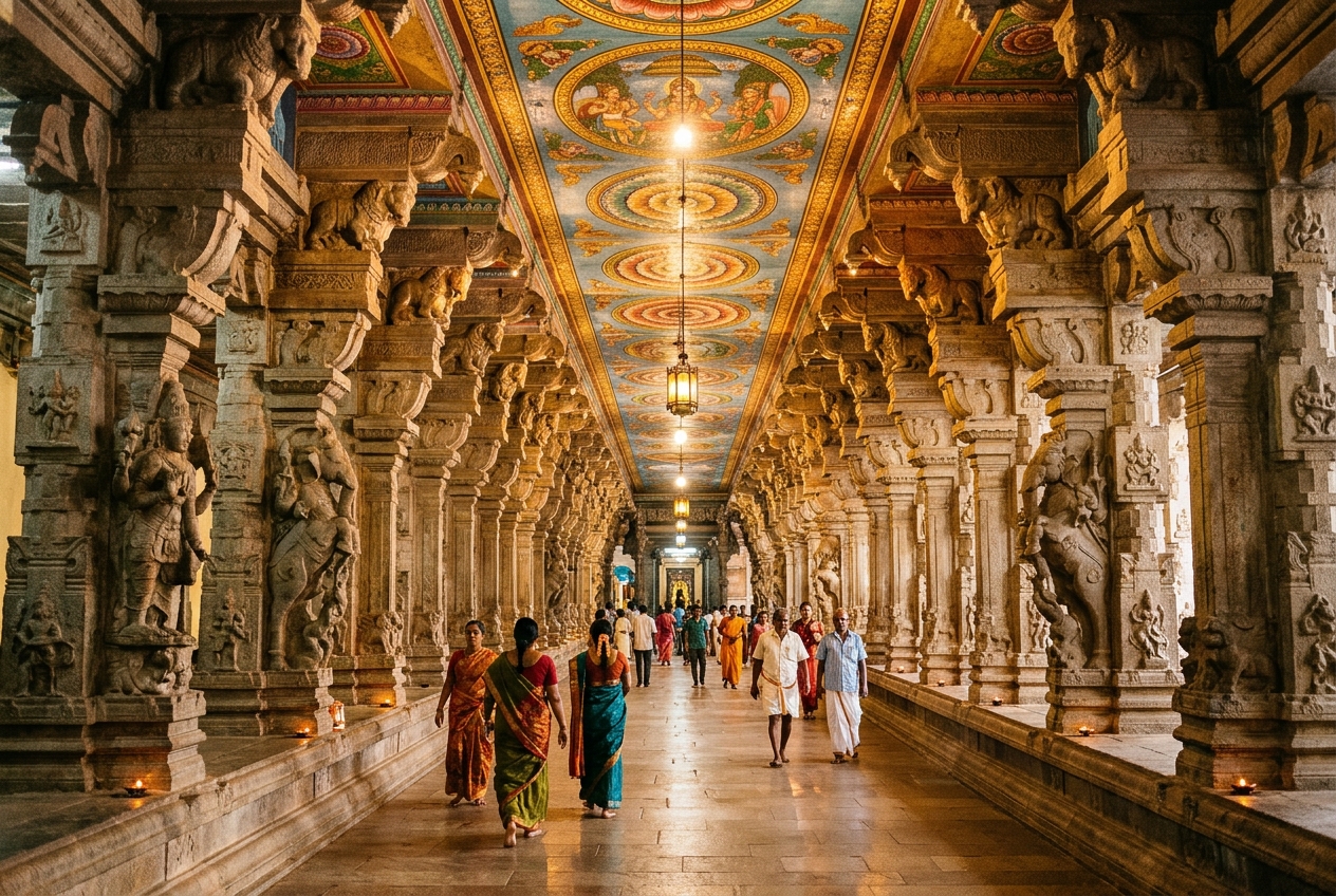 Ramanathaswamy Temple corridor in Rameshwaram